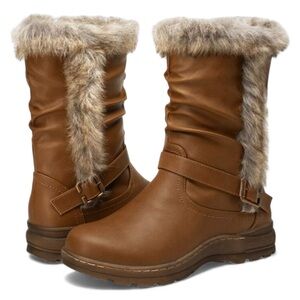 NWT DapperShoes Brown Fur-Lined Boots